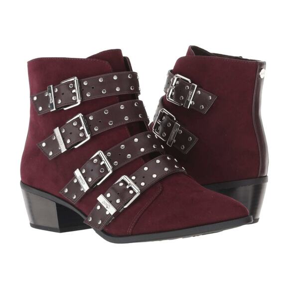 Circus By Sam Edelman Women Ankle Booties Hutton Size US 5.5 Burgundy Faux Suede - Picture 1 of 7